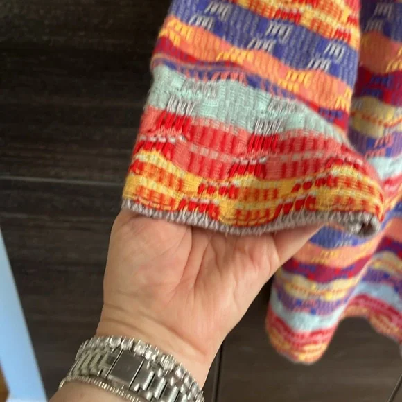 SOLD‼️‼️EUC April Cornell Amazing Multi-Coloured Cardigan with Shawl Collar L - Picture 3 of 6